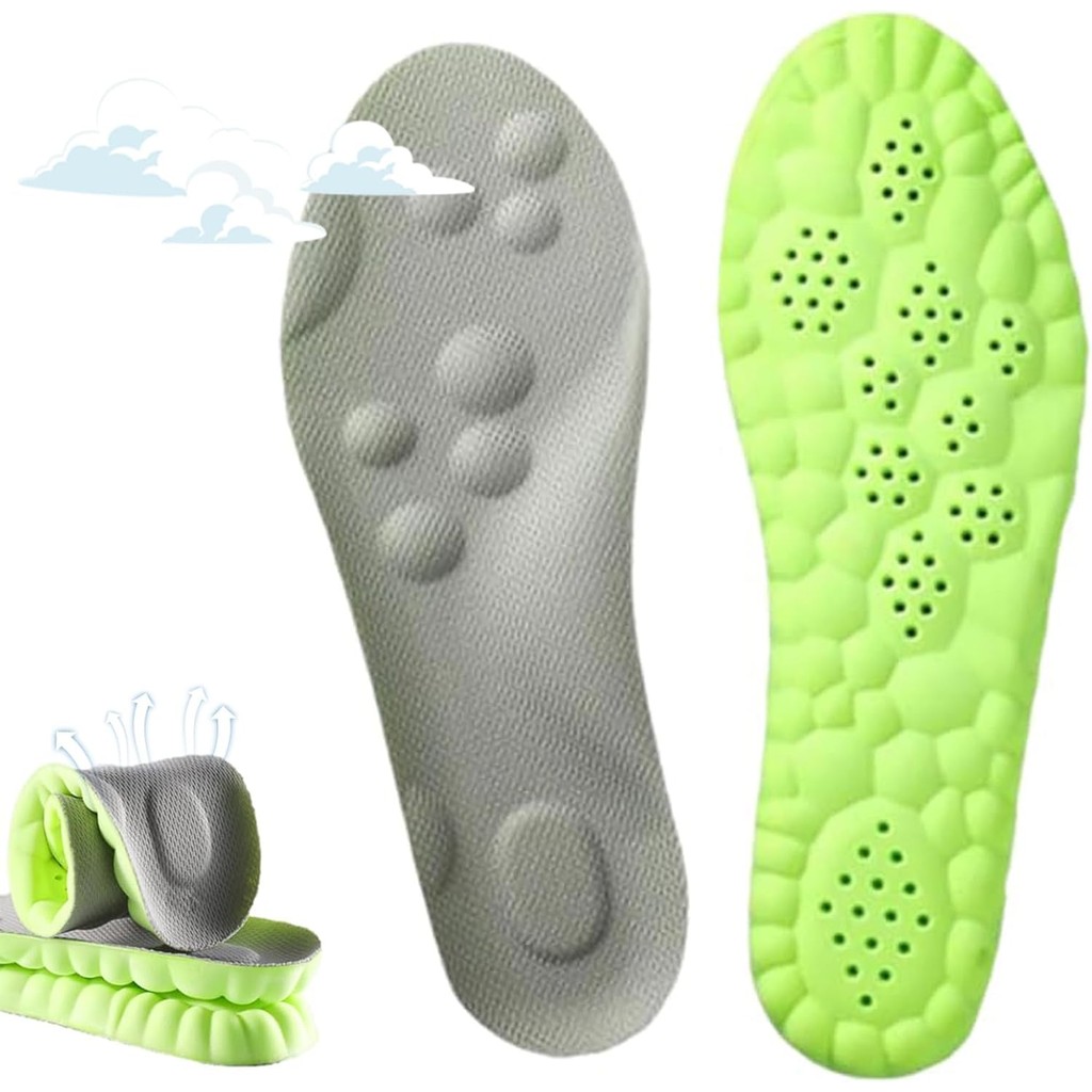 SolaraPickleball Insoles for Men Women, 4D Cushioning Memory Foam Inserts, Shock Absorbing, Anti-Sli