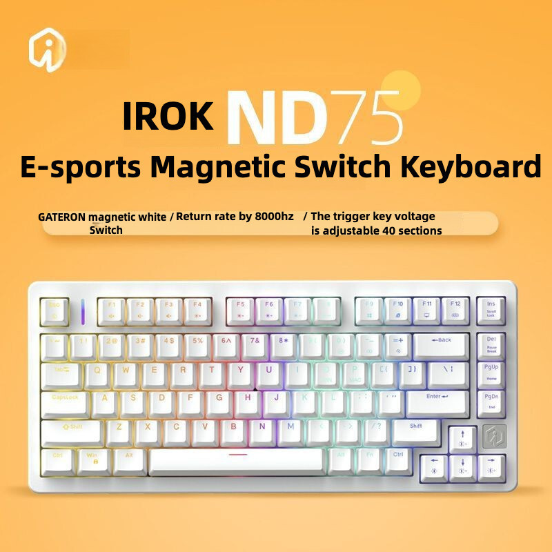 IROK ND75 Gaming GATERON Magnetic Switch Keyboard RGB Wired RT Mode 81 Keys Gaming Mechanical Keyboa