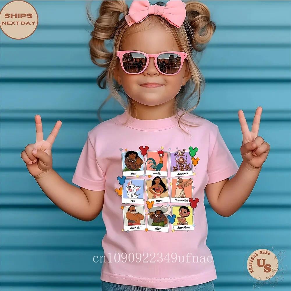 Disney Princess Moana เด็กวัยหัดเดินเสื้อยืดเจ้าหญิง Moana เสื้อ Moana และครอบครัวเสื้อเด็ก Moana เส
