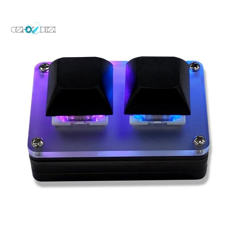 Gzhxdiizi2-Key Mini Keyboard Copy and Paste Programmable Custom Gaming Mechanical Keyboard พร้อมไฟ R