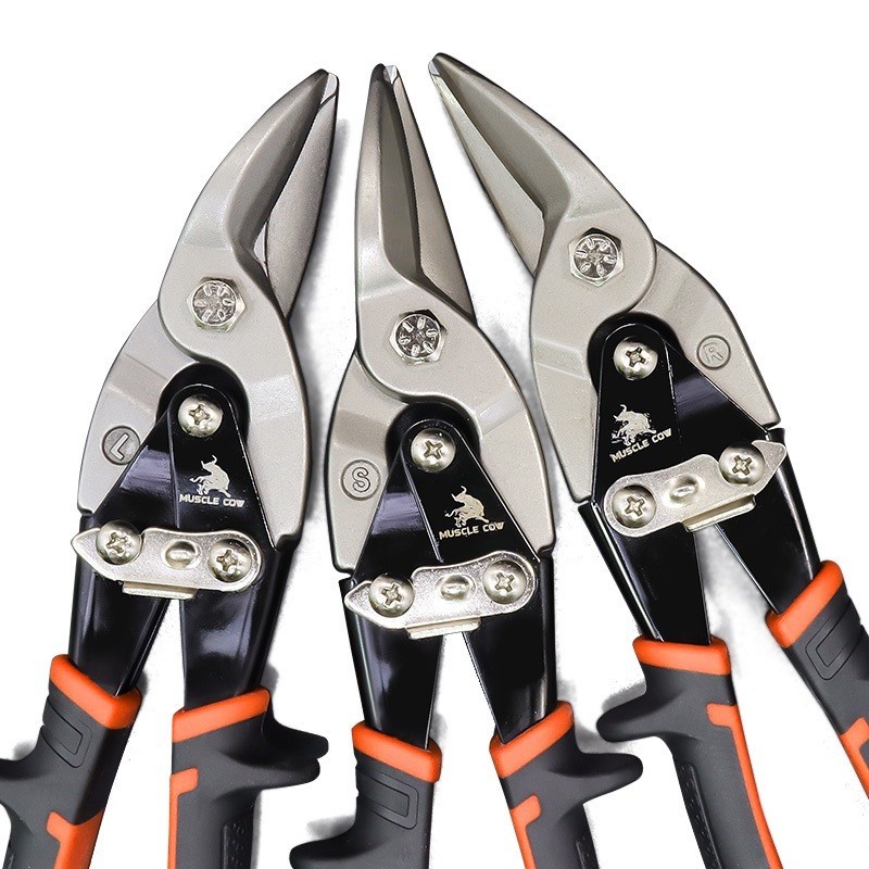 MUSCLE COW กรรไกรตัดเหล็ก 10 นิ้ว กรรไกรเหล็กแผ่น กรรไกรตัดเหล็กแผ่นปากตรง (ตัดตรง ตัดโค้งซ้าย ตัดโค้งขวา) กรรไกรตัดเหล็ - รูปที่ 7