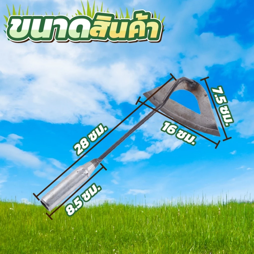 จอบพรวนดิน จอบขุดดิน จอบอเนกประสงค์ ขนาด 28*16 ซม. thumbnail 4