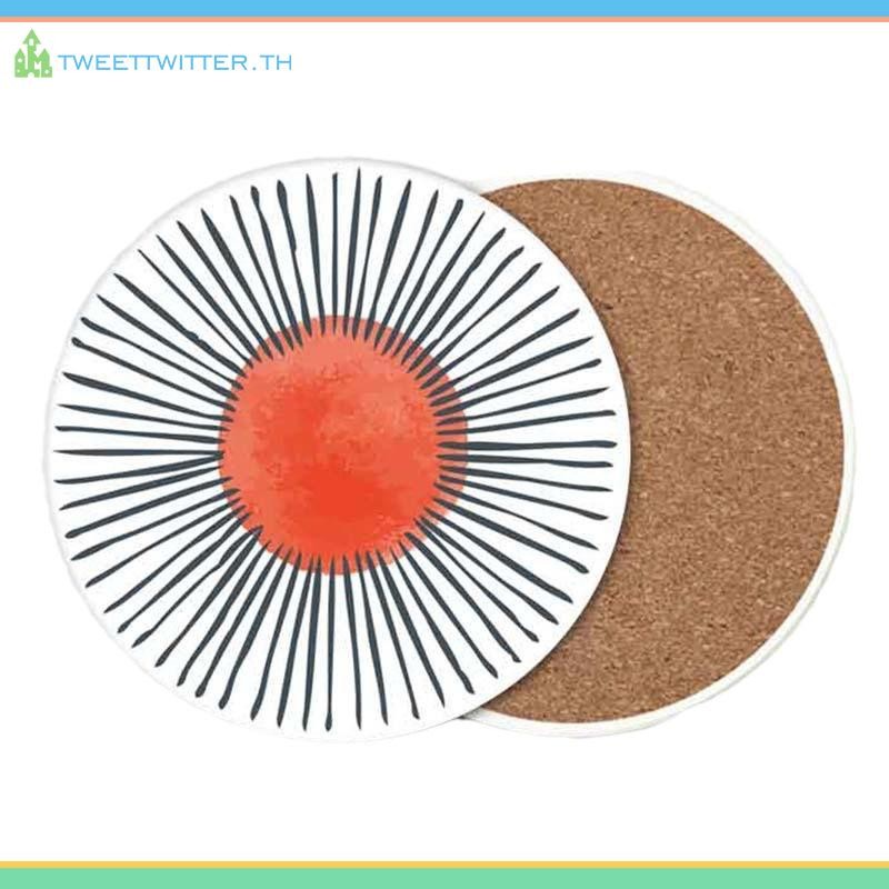 Tweet 6 ชิ้น/เซ็ต Coasters ทนความร้อนลื่นเครื่องดื่ม Cafe ตกแต่ง 2D FLat Coasters Anti-scalding แผ่น