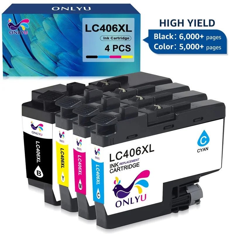 4PK LC406XL สําหรับ Brother LC406 XL ตลับหมึก LC406XL สําหรับ MFC-J5855DW J6555DW