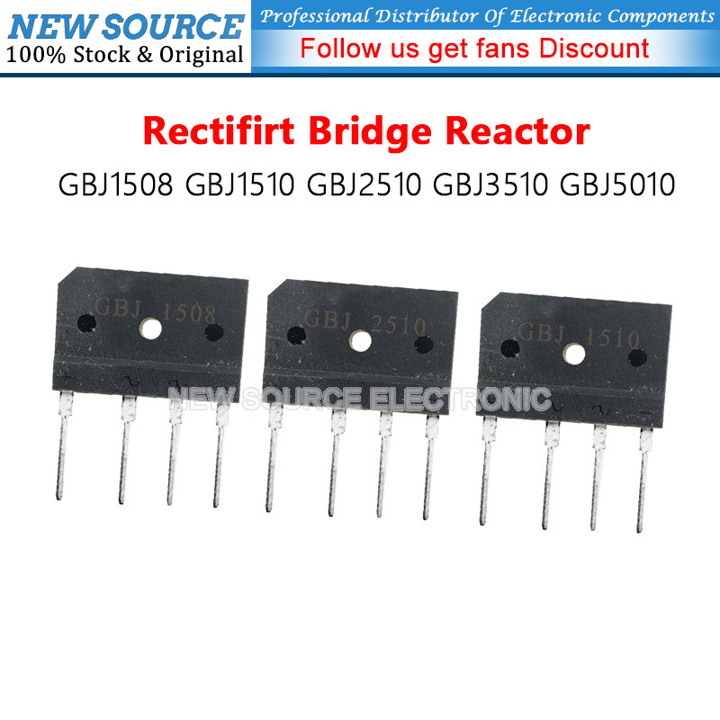 [1 ชิ้น] GBJ1508 GBJ1510 GBJ2510 GBJ3510 GBJ5010 Rectifirt Bridge Reactor