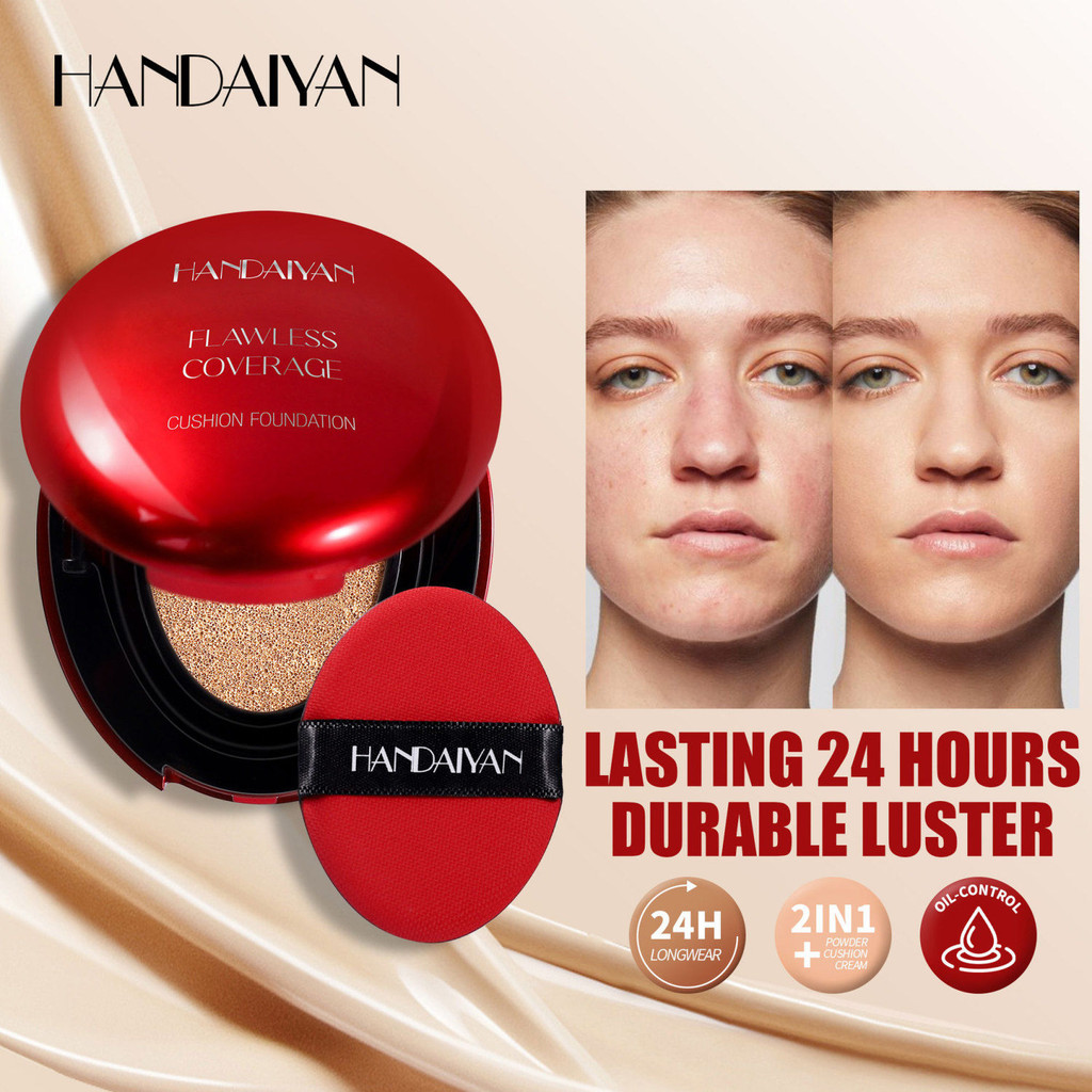 Lady Air Cushion Liquid Foundation 5 สีรูปไข่ Red Shell handaiyan Clear คอนซีลเลอร์ธรรมชาติคอนซีลเลอ