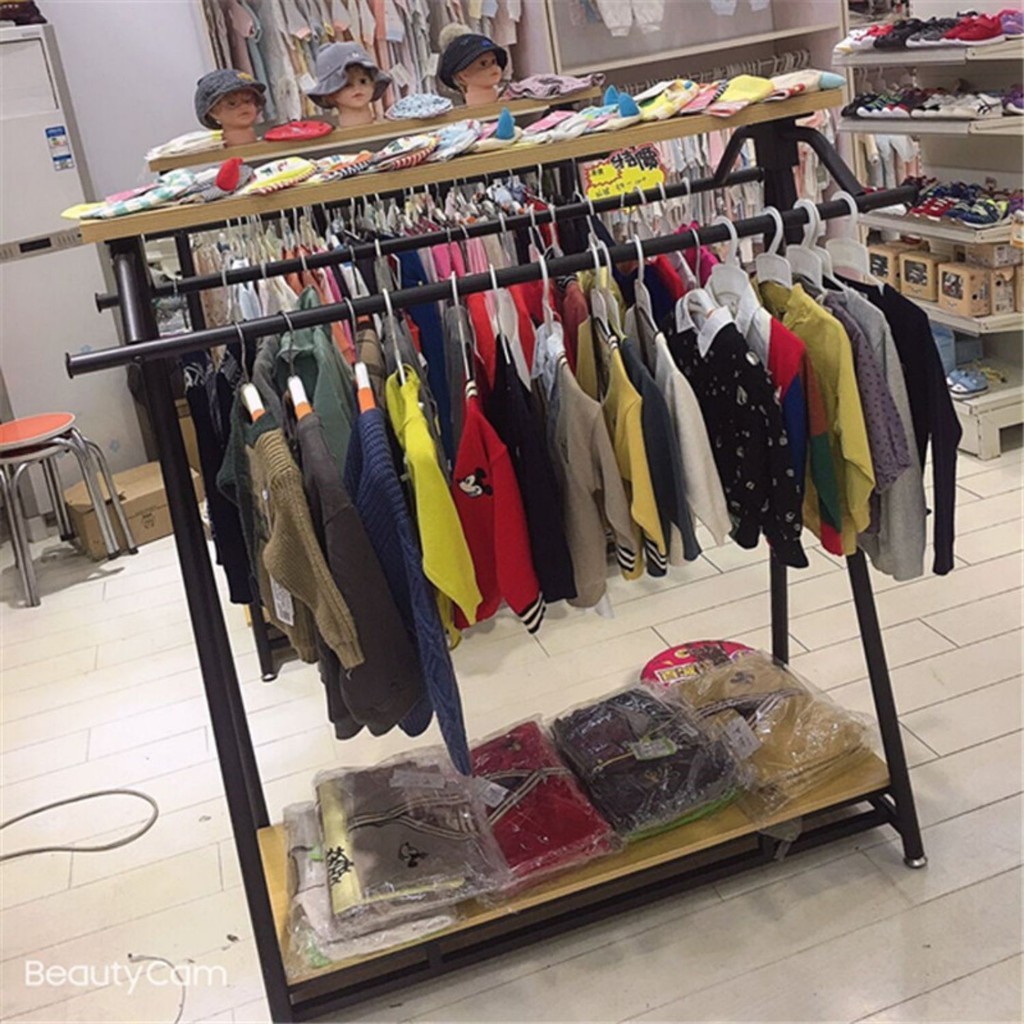 Clothing store display rack island rack double row side hanging children's clothing store clothes ra