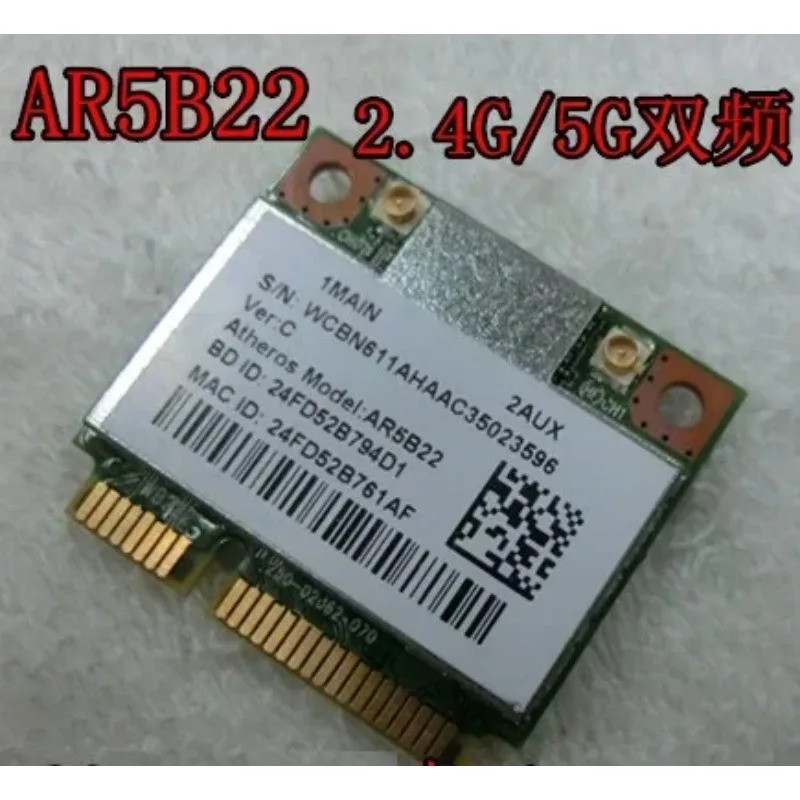 การ์ดเครือข่ายใหม่สําหรับAtheros AR9462 AR5B22 WB222 Half Mini Pci-E WIFIสําหรับบลูทูธ 4.0 ไร้สาย 2.