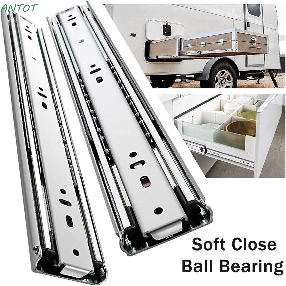 ANOT รางลิ้นชัก 2 ชิ้น, สแตนเลส Heavy Duty Draw Slideway, เฟอร์นิเจอร์ฮาร์ดแวร์ Soft Close สามส่วนลูกปืนรางสไลด์บ้าน