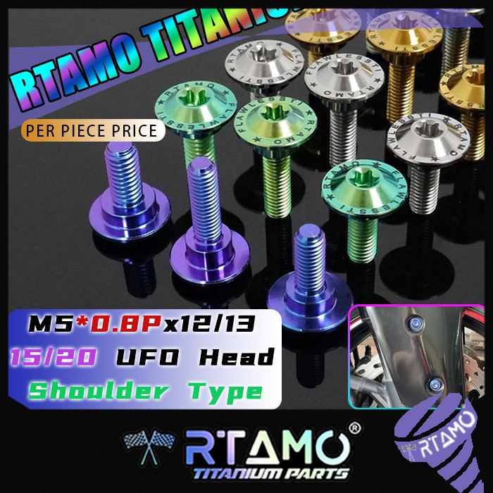 RTAMO ไทเทเนียม Gr5 M5x12 13 15 20L T25 UFO ไหล่ Bolt สําหรับ Fender Body Bolt