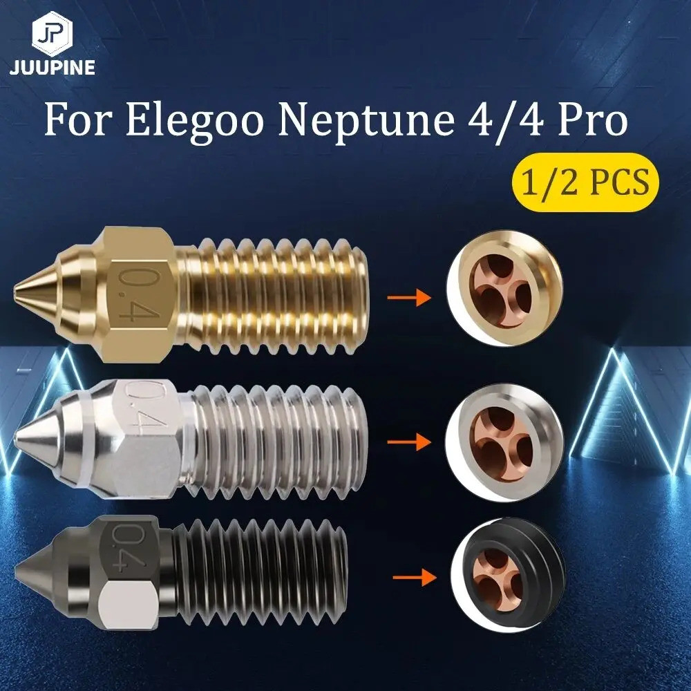 1/2 pcs สําหรับ ELEGOO Neptune 4 หัวฉีดชุบแข็ง/สแตนเลส/ทองเหลืองหัวฉีดความเร็วสูงสําหรับ Elegoo Nept