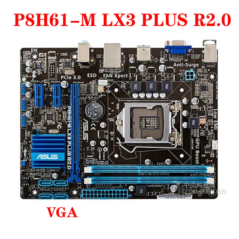 Asus Asus P8H61-M LX3 PLUS R2.0 LE V2 เมนบอร์ดคอมพิวเตอร์ 1155 พิน DDR3 เครือข่าย Gigabit