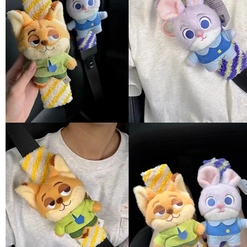 การ์ตูน Crazy Zootopia Nick Judy เข็มขัดนิรภัยรถยนต์ของเล่นตุ๊กตาน่ารักไหล่ภายในรถนุ่มสบายตุ๊กตาสร้างสรรค์ของขวัญ