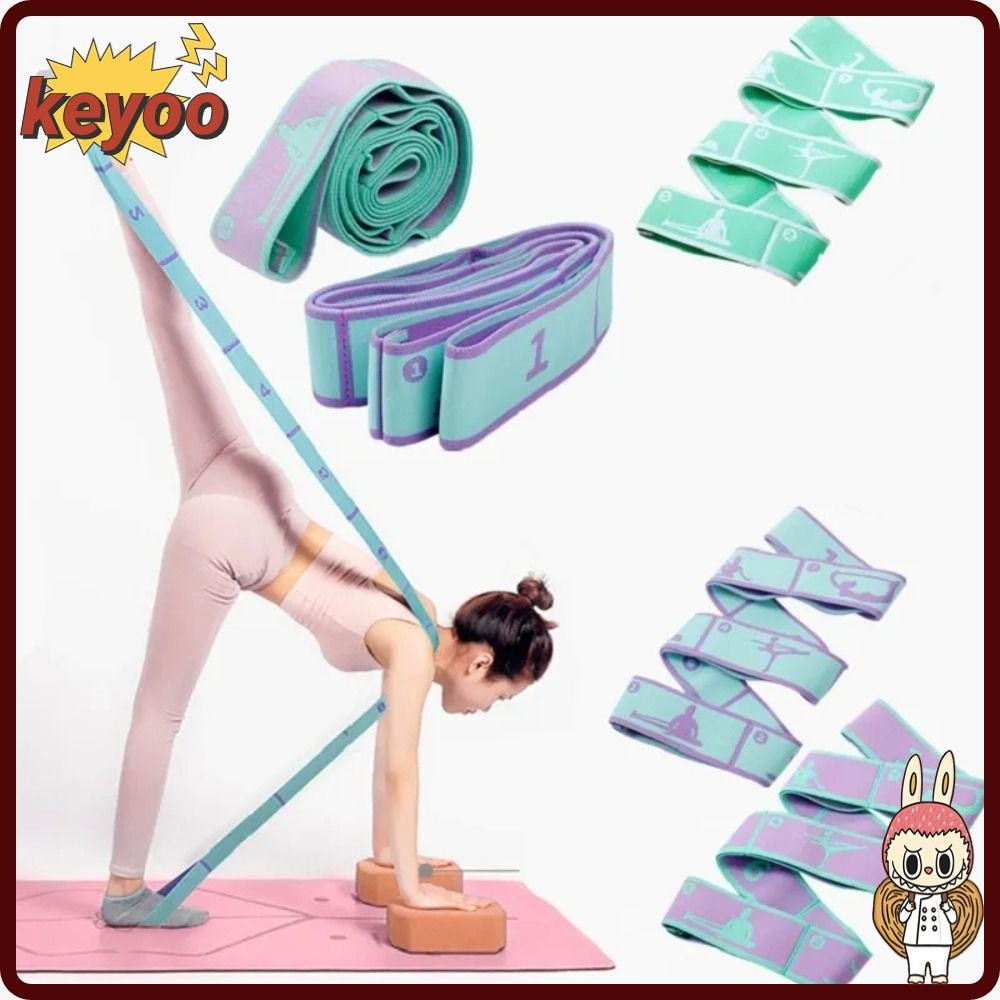 KEYOOL เข็มขัดยืดสำหรับออกกำลังกาย แถบยางยืดสำหรับโยคะและพิลาทิส เพิ่มความยืดหยุ่นในทุกกิจกรรม