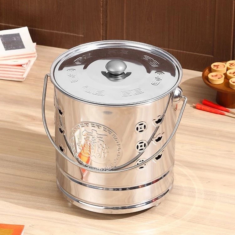 ถังเผากระดาษสแตนเลส ไร้ควัน สำหรับไหว้เจ้าและบรรพบุรุษ ถังเผาแสตนเลสทนไฟ รุ่นพรีเมี่ยม