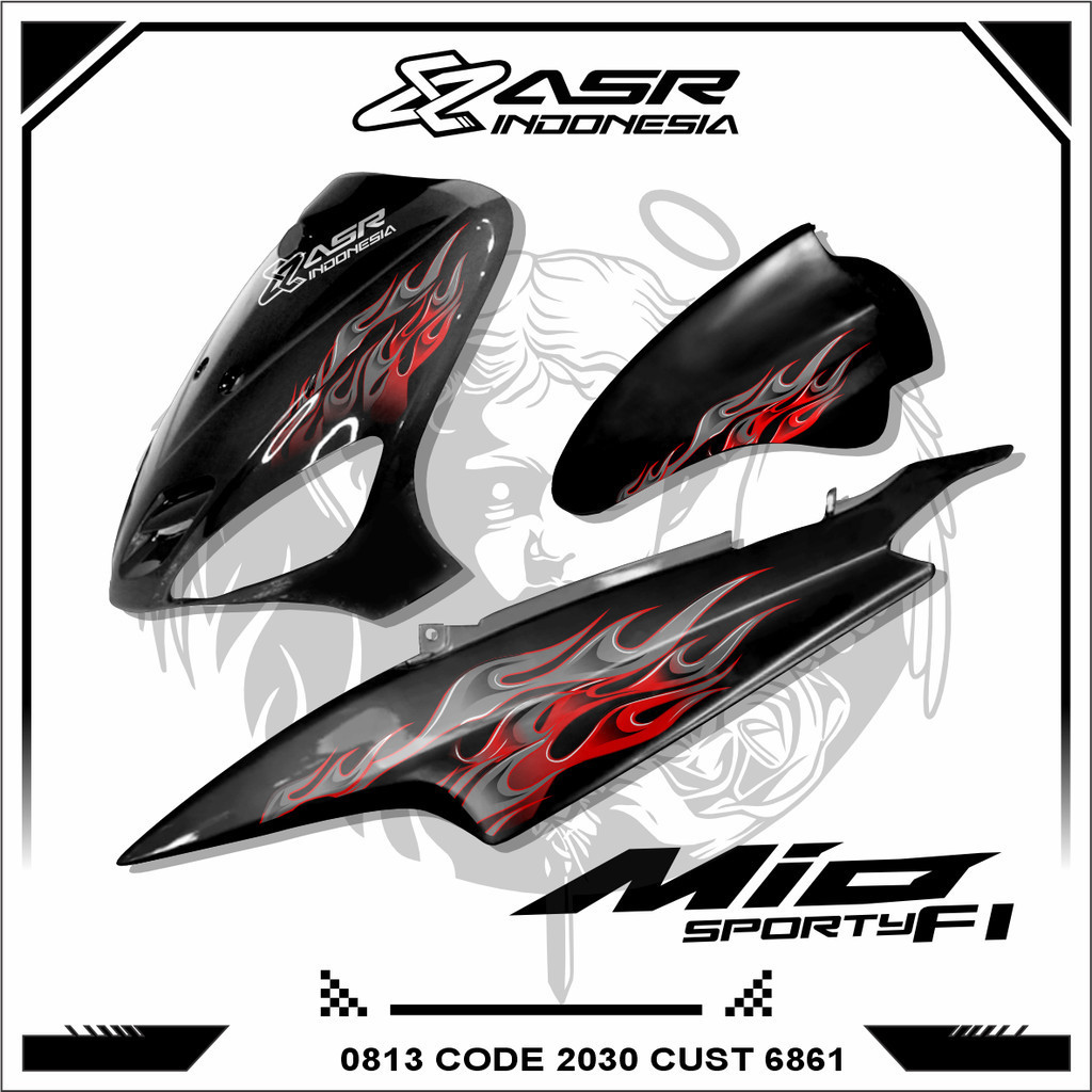 Striping mio sporty 5tl old motif arai สติ๊กเกอร์ใส yamaha mio สติ๊กเกอร์ sakotlait arai สติ๊กเกอร์