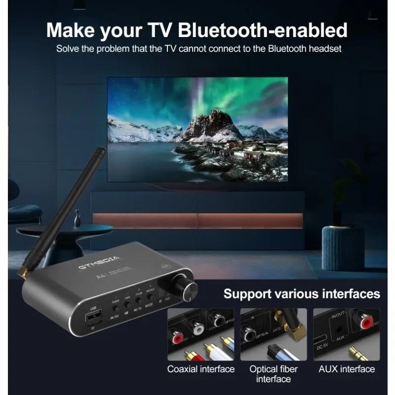 A4 ตัวรับสัญญาณบลูทูธ 5.1 เครื่องส่งสัญญาณบลูทูธ 4 in 1 อะแดปเตอร์บลูทูธ RX: A2DP/AVRC,TX: A2DP SBC 