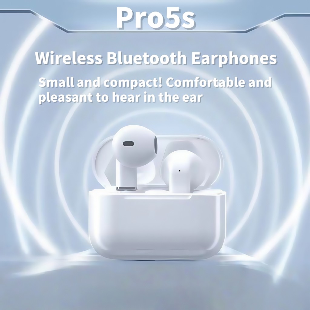 หูฟัง In ear บลูทูธไร้สาย Pro5s ดีไซน์ด้ามสั้น สวมใส่สบาย รองรับหลายระบบ