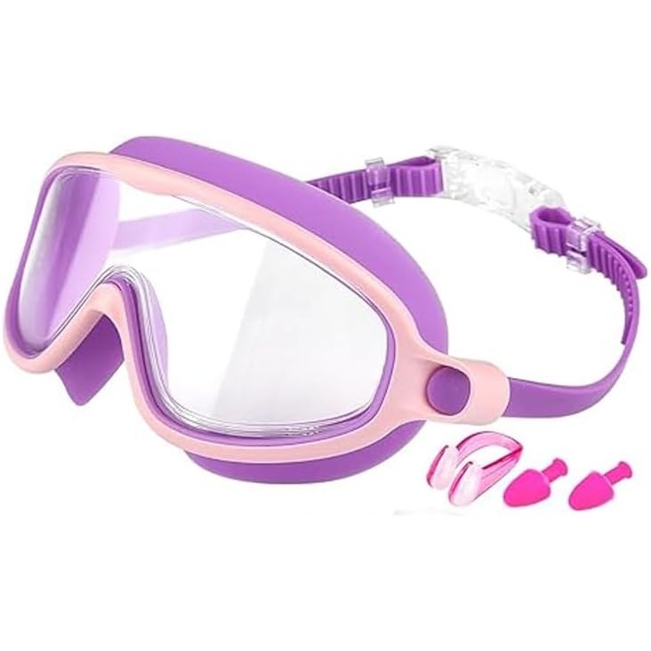 Children's Large Frame Waterproof and Anti Fog Swimming Goggles, 2025 Water Swim Goggles Wide View S