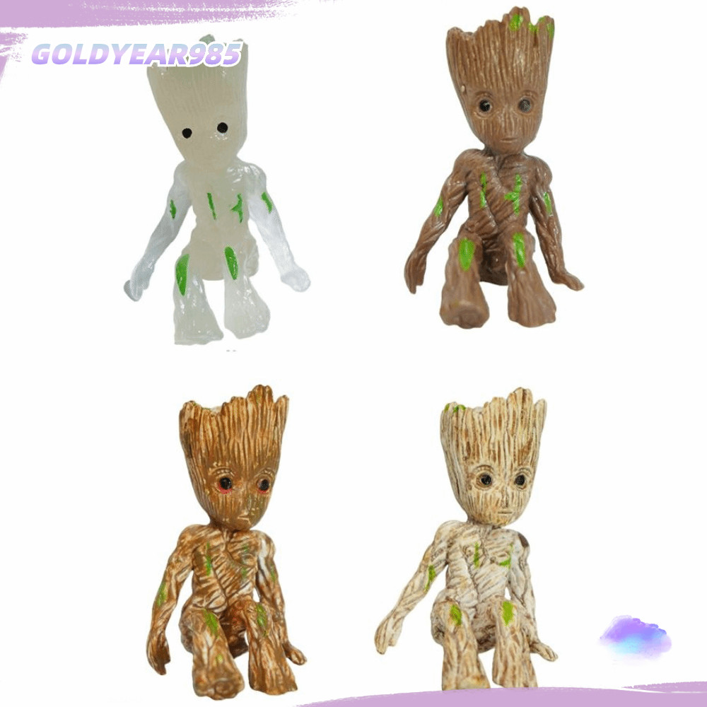 GOLDYEAR985 ตกแต่งตู้ปลา, การ์ตูนโมเดิร์น Creative Groot Tree Man, งานฝีมือ Pvc DIY หัตถกรรมถังปลา