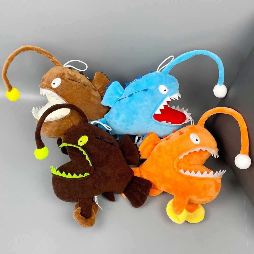 Angler Fish Plush ตุ๊กตาการ์ตูนปลาสัตว์ทะเลอุปกรณ์ตกแต่งบ้าน Creepy Sea Creature Plush น่ารัก