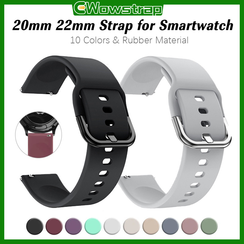 22 มม. 20 มม สายซิลิโคน for Samsung Galaxy Watch FE 7 6/Huawei GT 5 4/Redmi Watch 5 Active/lite /Garmin /Amazfit Bip 6