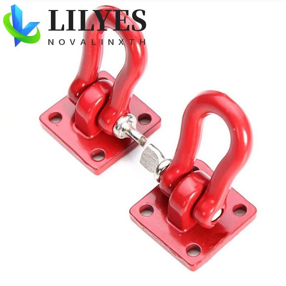 LILYES โลหะ Trailer Hook คู่สีแดง Trailer Crawler RC สําหรับรถบรรทุก Scale SCX-10 Winch RC Crawler H