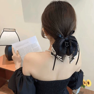 💕กิ๊บโบว์ หนีบผม กิ๊บตัวใหญ่ โบว์ ประดับมุก รวบผม แฟชั่นโบว์💕