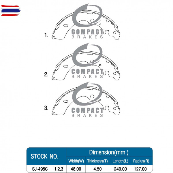 COMPACT TCN ผ้าเรคหลัง ISUZU D-MAX 2WD ตัวเตี้ย year2002-2019 TCN-495