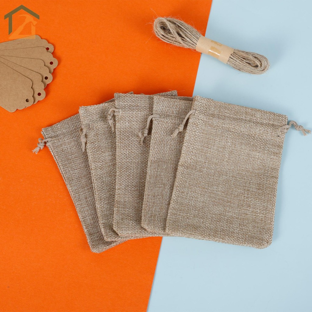 50ชิ้นนํามาใช้ใหม่แต่งงานโปรดปรานกระเป๋าพรรคโปรดปรานกระเป๋าที่มีบัตรและเชือกสําหรับเมล็ดกาแฟลูกอมเคร