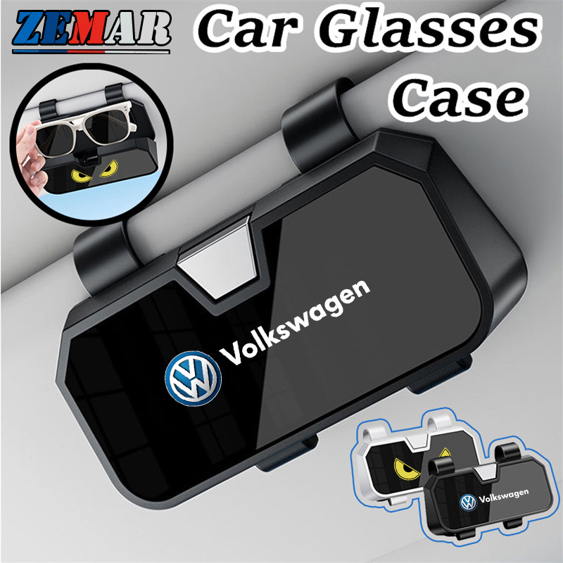 Volkswagen รถแว่นตาแว่นตากันแดดคลิป Multi-Functional Card Holder Tickets ผู้ถือรถบังแดดกรอบแว่นตาสํา