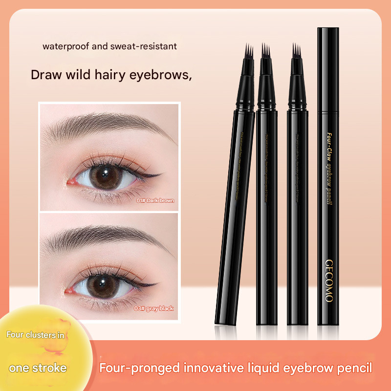 Wild   #Fine PencilGECOMObrow Water&Hot Sale  Colorproof  Naturalbrow EyeEyeFour-ClawLong-LastingSmo