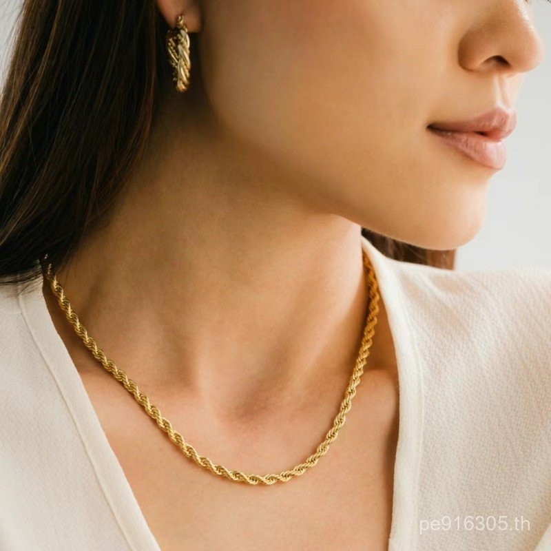 สร้อยคอสีทอง Au750 18K สไตล์เรโทร