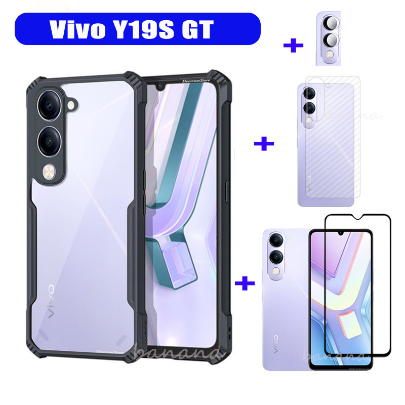 ShockProof สําหรับ Vivo Y19S GT กระจกนิรภัย 4 in 1 Vivo Y19S Pro Y19 5G Y19s ป้องกันหน้าจอกล้องเลนส์