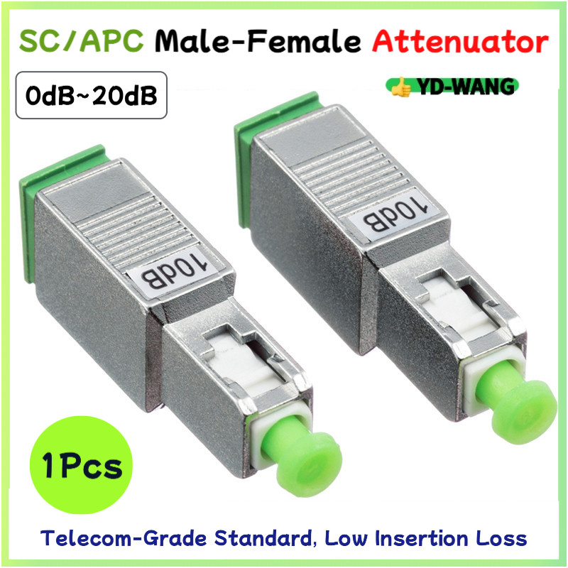 SC/APC ชาย - หญิง Attenuator, SC Single - โหมดเสริม 0 - 30dB Fixed Attenuator, SC Fiber Optic Attenuator