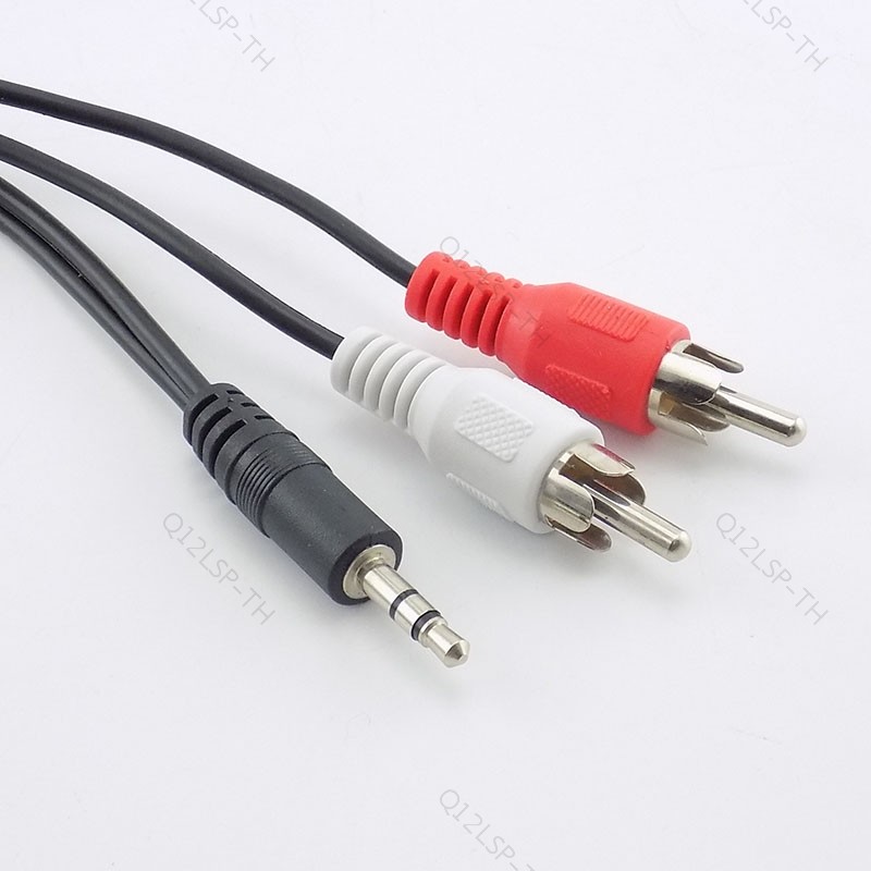 3.5 มม.ชาย 2 RCA Connector ลําโพง AV สายอะแดปเตอร์สายไฟเสียงสาย TH12L