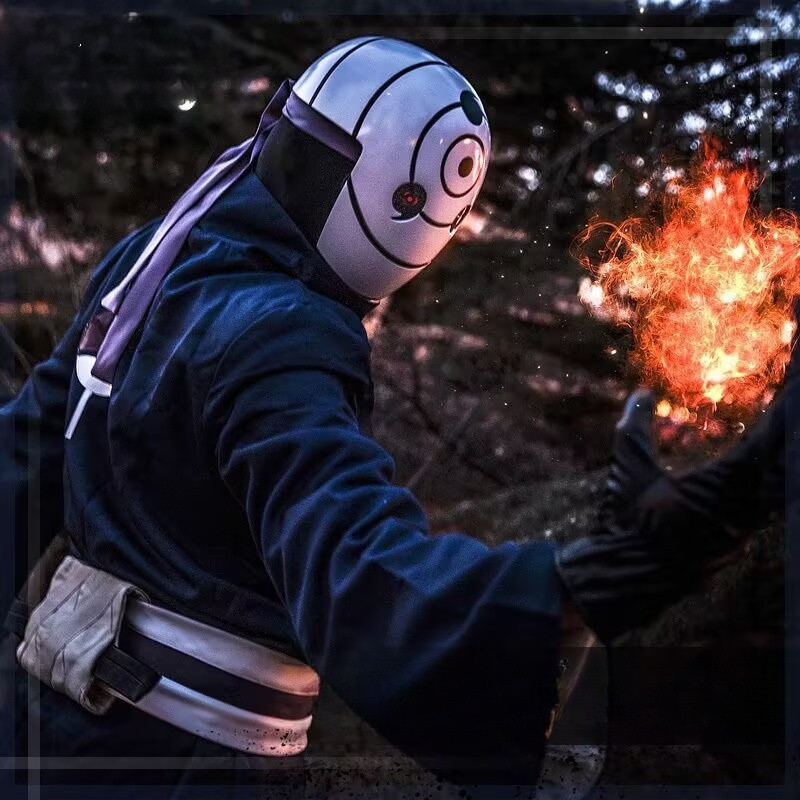 Naruto Anime Akatsuki Uchiha Obito คอสเพลย์เครื่องแต่งกายสําหรับชาย Obito เสื้อผ้า Obito หน้ากาก Car