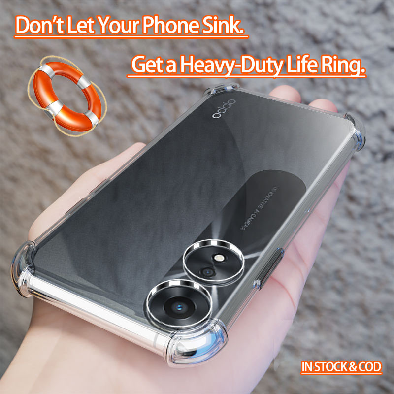 Oppo A78 5G A58 A58x A1x CPH2483 2495 PHJ110 คริสตัลใส 4 มุมกันกระแทก Soft Jelly เคสโทรศัพท์ฝาหลังกั