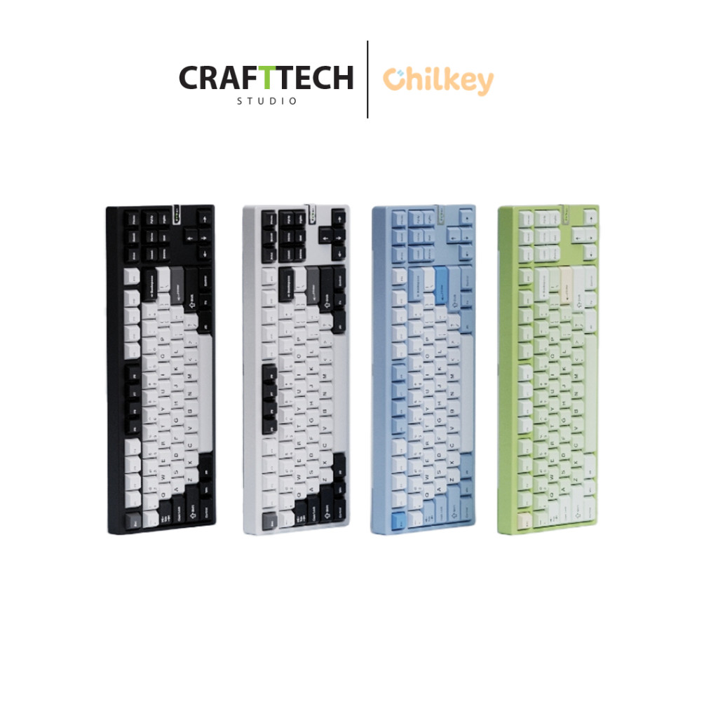 CHILKEY ND TKL คีย์บอร์ดไร้สาย เพลตอะลูมิเนียม 87% เชื่อมต่อได้ 3 โหมด(2.4GHz/บลูทูธ/เสียบสาย)