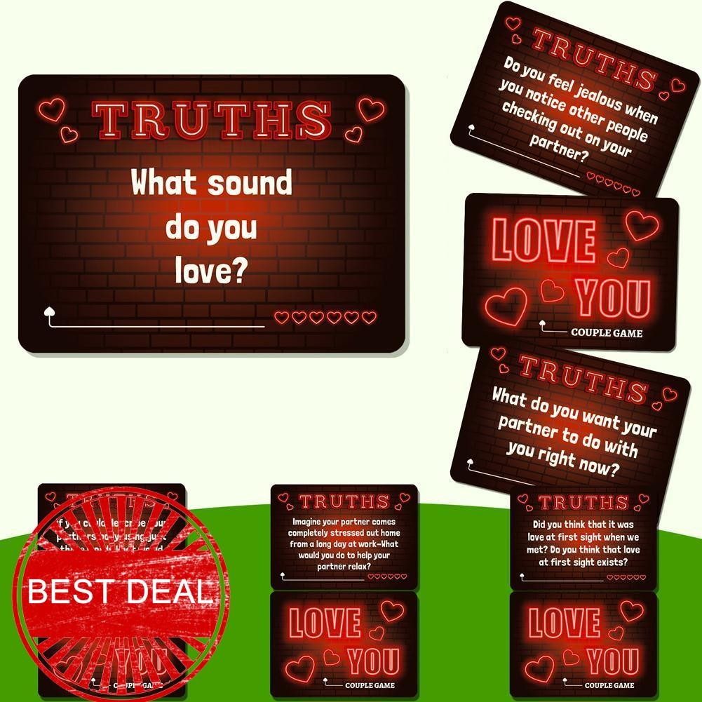 50 Neon Love You คู่ Warm-up การ์ดแบบโต้ตอบ Props เกมชุดหรือกล้า Interactive T0b2