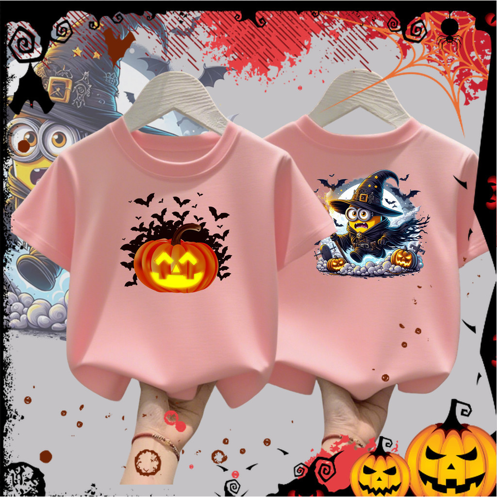 เสื้อฮาโลวีน Halloween labu hantu kapas lengan pendek t-shirt#9