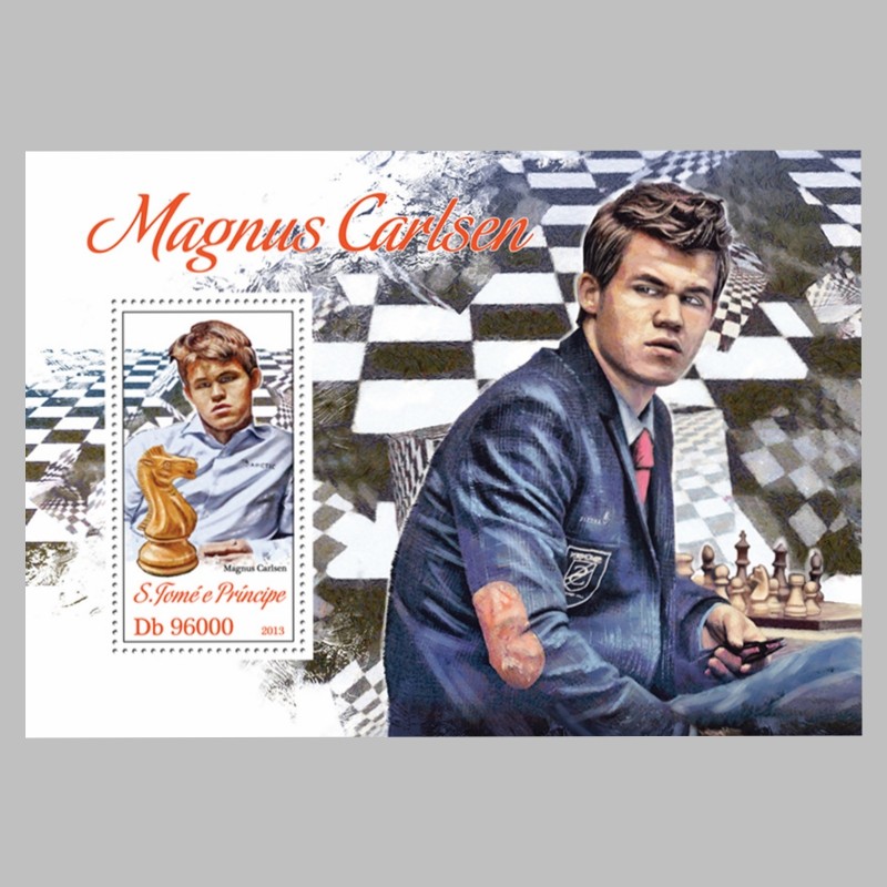 Santomi 2013 Chess Champion นอร์เวย์ Manus Carlson Stamps 2M ใหม่เอี่ยม