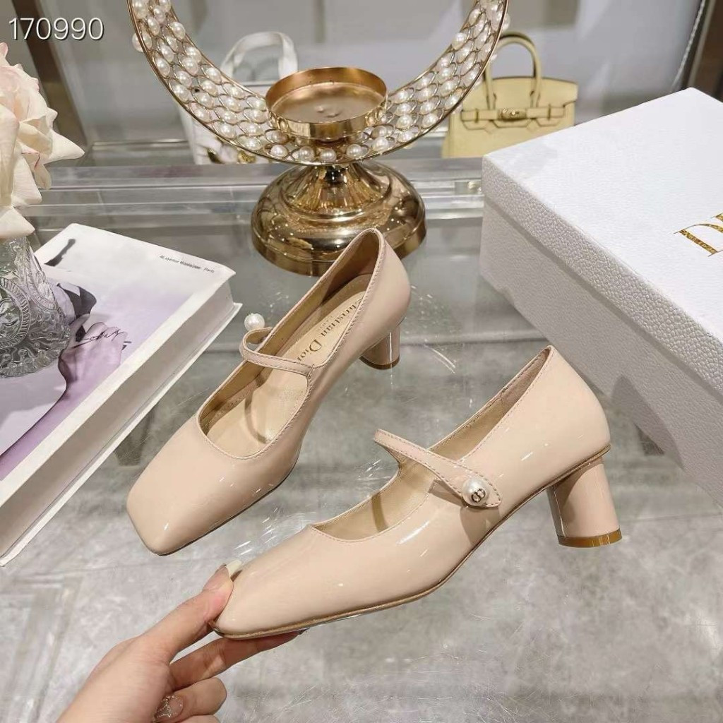 รองเท้าแตะสิทธิบัตร Chunky Heel นําเข้าแบรนด์ VVIP คุณภาพ Jolie Nude