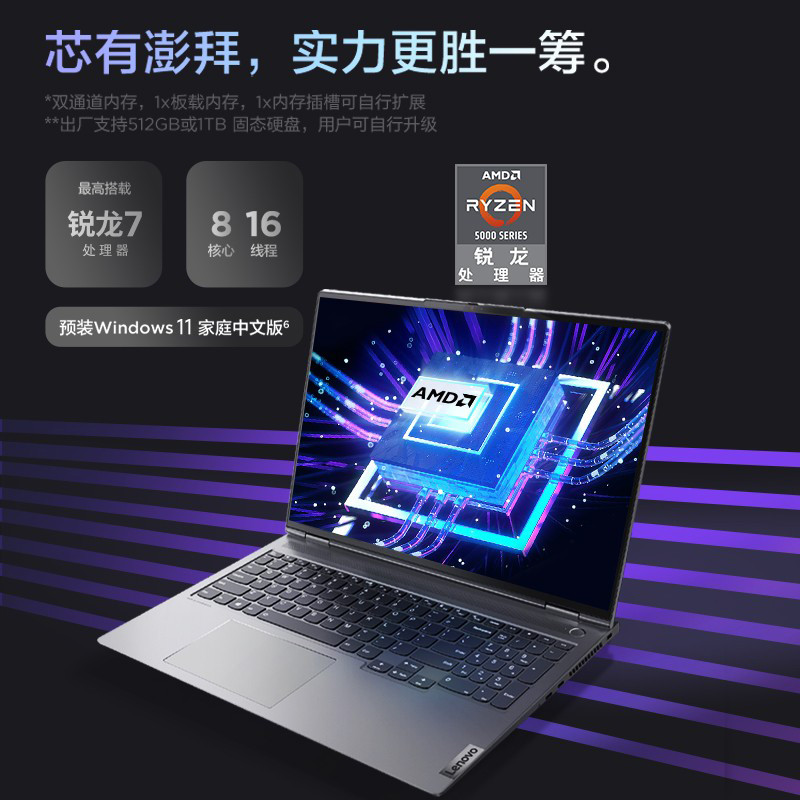 Lenovo/Lenovo ThinkBook16P 2021 Sharp Dragon R7 Octa-Core Gamebook 16 นิ้ว 2.5K หน้าจอบางเฉียบแบบพกพ