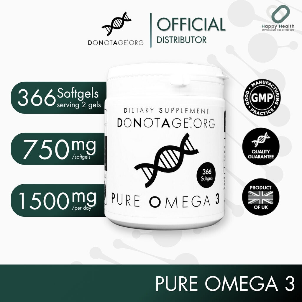 Omega 3 (366 แคปซูล) Do Not Age 1500 mg. (EPA 800 mg. DHA 600 mg. Other Omega3 100 mg.) น้ำมันปลา โอเมก้า3 ช่วยบำรุงสมอง