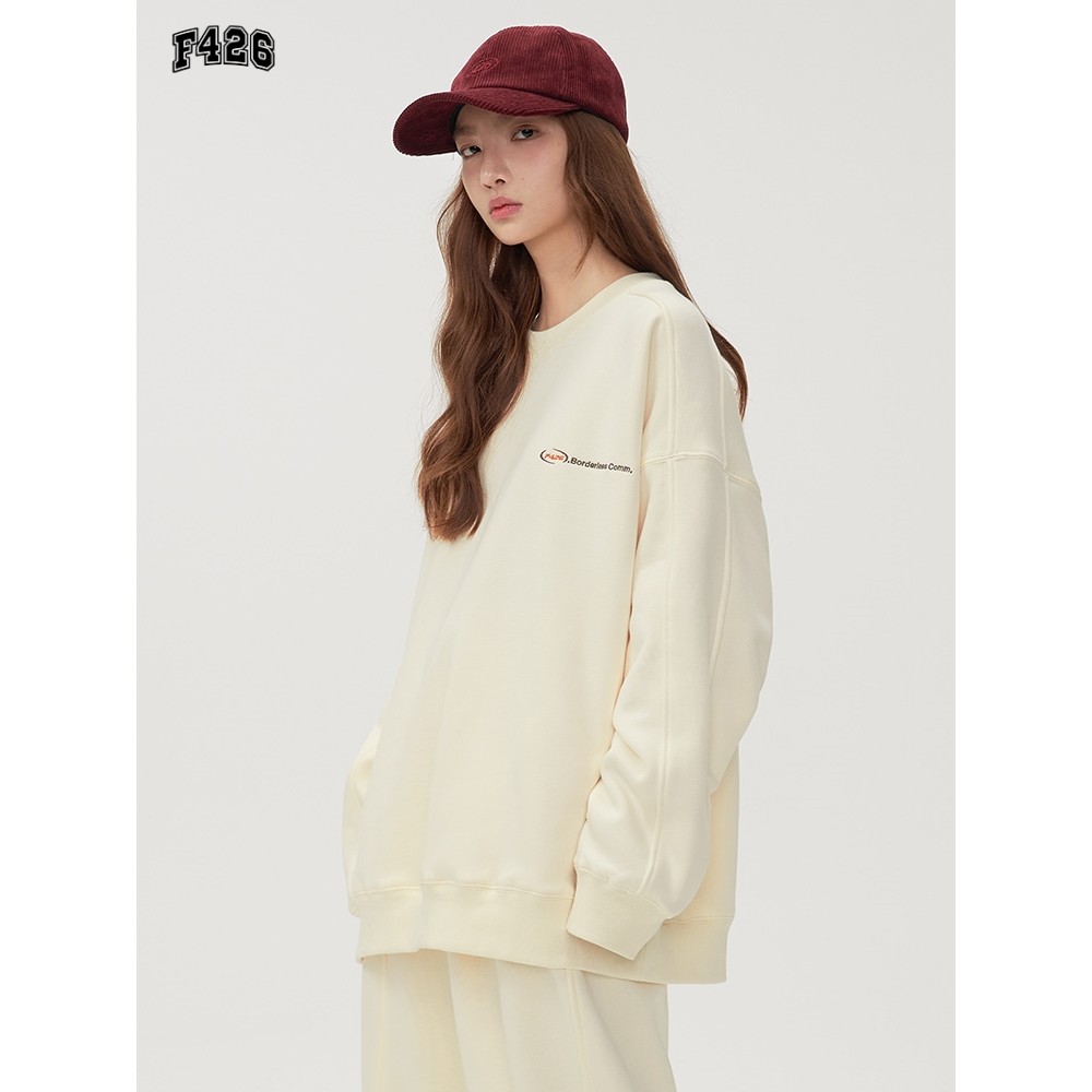 [F426 Official Store] National Street Wear Couple Street Loose Long Row logo Split Lazy Sweatshirt S