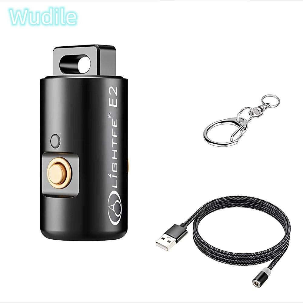 WUDILE ไฟฉายพวงกุญแจบางเฉียบ ชาร์จแม่เหล็ก USB 6g ไฟสว่างฉุกเฉิน 6 โหมด Strobe SOS