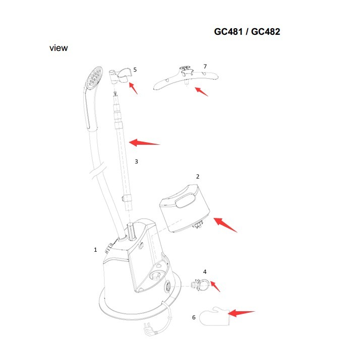 Philips Garment Steamer GC481 GC482 ตะขอถุงมือตรงถังน้ําที่แขวนลูกบิดอุปกรณ์เสริม