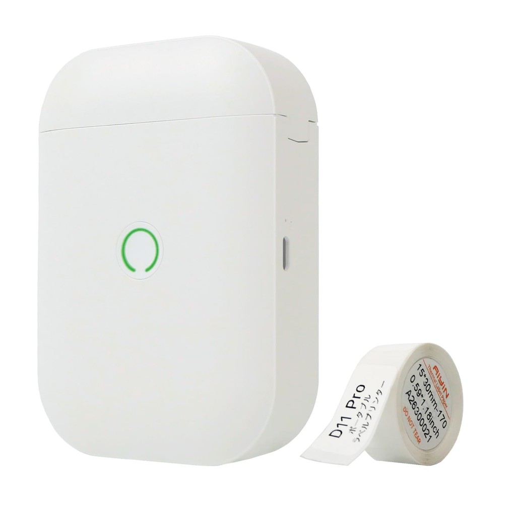 SKK Portable Wireless Label Printer USB Mini Inkless Mobile Printer White