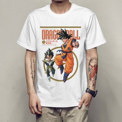 เสื้อยืดพิมพ์ลายการ์ตูนซุนหงอคงญี่ปุ่น ผ้าฝ้ายแท้ คอกลม แขนสั้น สไตล์ยูนิเซ็กซ์ S-5XL ฤดูร้อน02